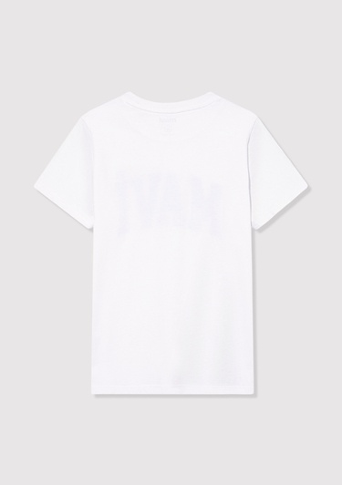  Mavi Mavi Logo Baskılı Beyaz Tişört Regular Fit / Normal Kesim 6610030-620