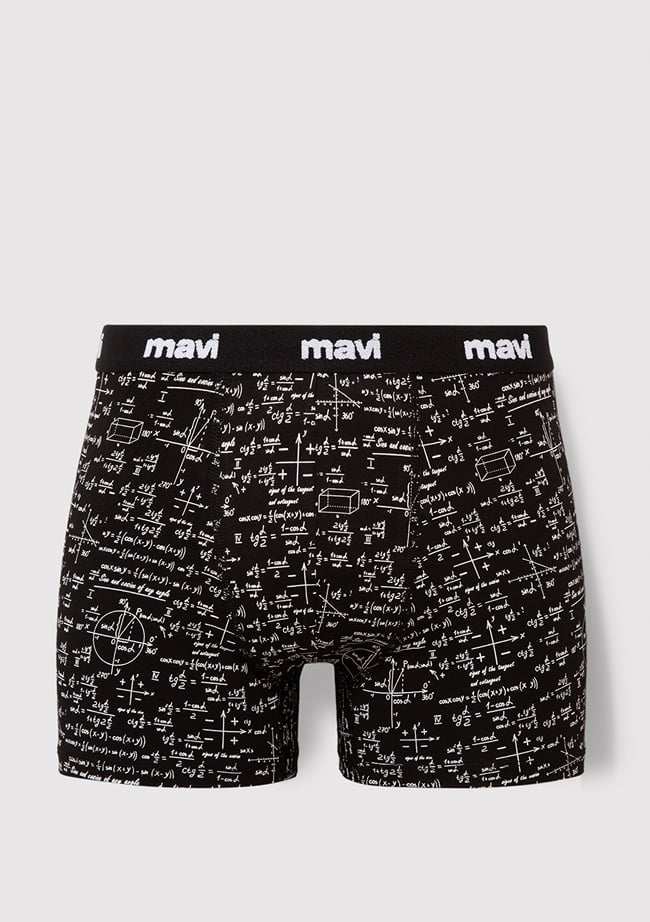  Mavi Baskılı Siyah Boxer 0910049-85857