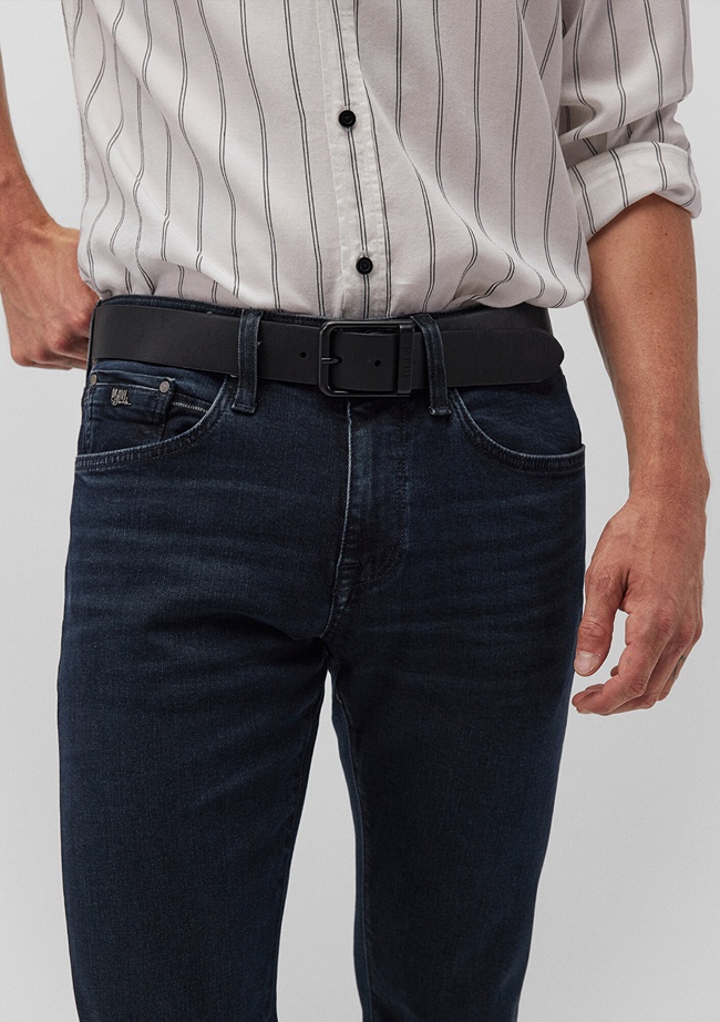  Mavi Siyah Suni Deri Kemer 0911020-900