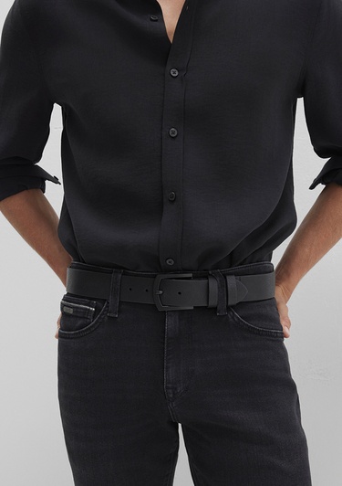  Mavi Siyah Suni Deri Kemer 0911012-900