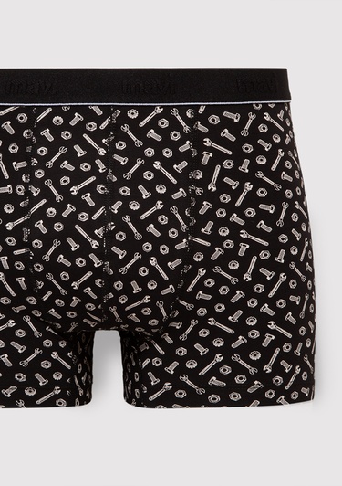  Mavi Baskılı Siyah Boxer 0910444-85857