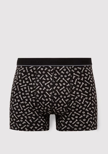  Mavi Baskılı Siyah Boxer 0910444-85857