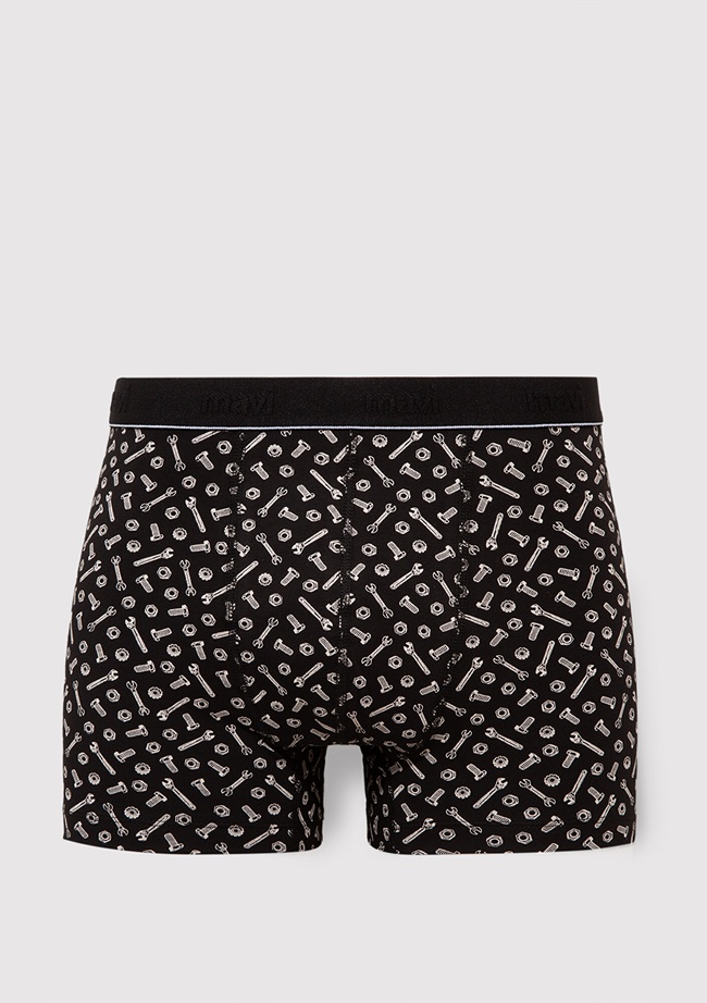  Mavi Baskılı Siyah Boxer 0910444-85857