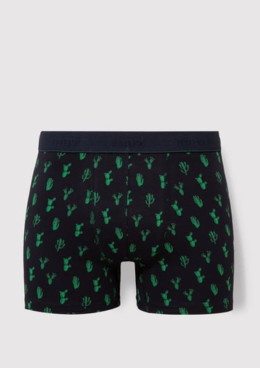  Mavi Kaktüs Baskılı Lacivert Boxer 0910045-32184
