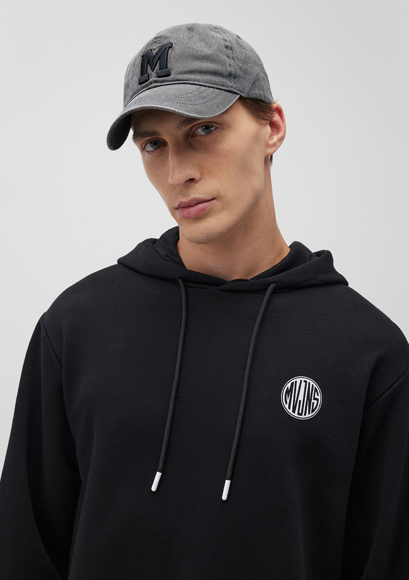  Mavi M Logo Detaylı Gri Şapka 0911156-34314