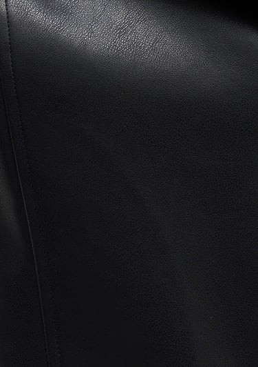  Mavi Biker Yaka Siyah Suni Deri Ceket Fitted / Vücuda Oturan Kesim 1110221-900