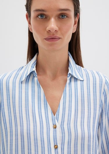  Mavi Mavi Çizgili Bluz 122400-83979
