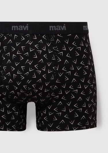  Mavi Baskılı Siyah Boxer 0911049-900