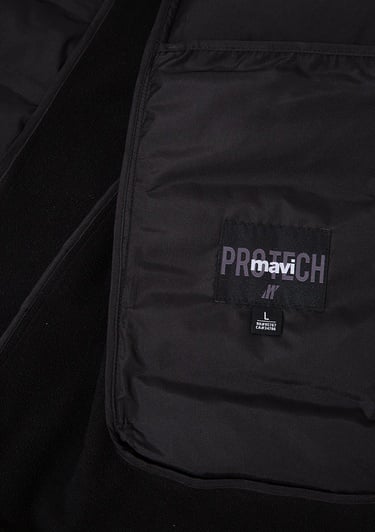  Mavi Dik Yaka Siyah Şişme Mont 0110217-71379