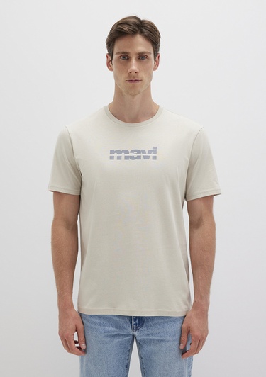  Mavi Mavi Logo Baskılı Gri Tişört Regular Fit / Normal Kesim 0610943-70144