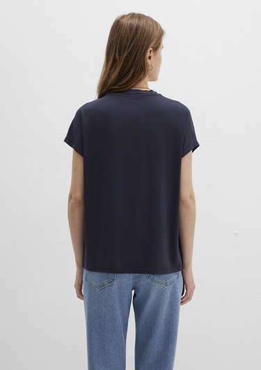  Mavi V Yaka Lacivert Basic Viskoz Tişört Regular Fit / Normal Kesim 167714-85315