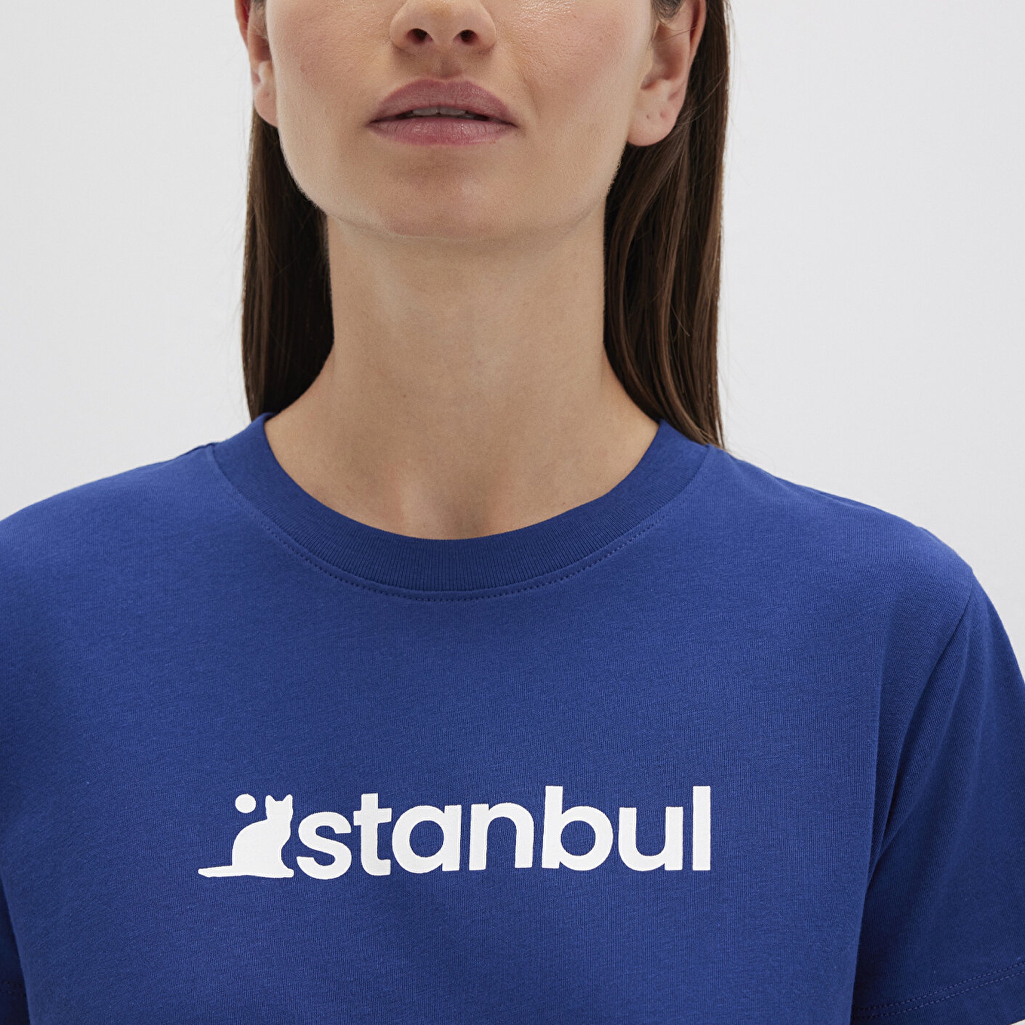 Mavi İstanbul Baskılı Mavi Tişört Semi Slim Fit / Yarı Dar Kesim 1612111-70722