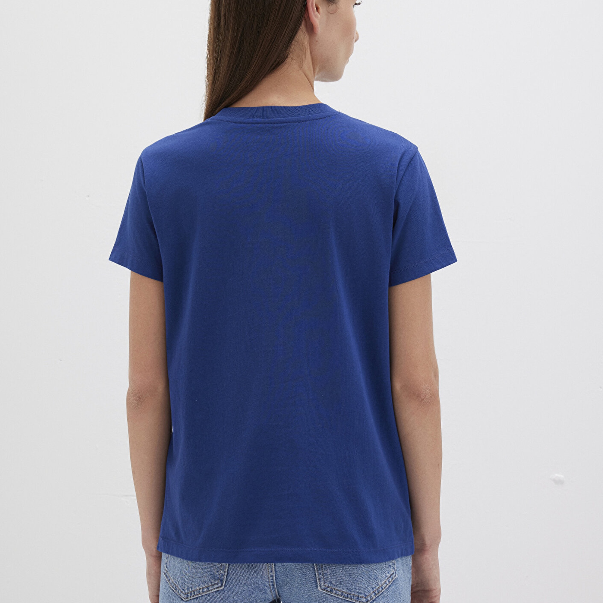 Mavi İstanbul Baskılı Mavi Tişört Semi Slim Fit / Yarı Dar Kesim 1612111-70722