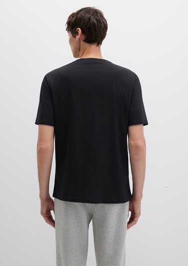  Mavi Mavi Logo Baskılı Siyah Tişört Loose Fit / Bol Rahat Kesim 0611711-900