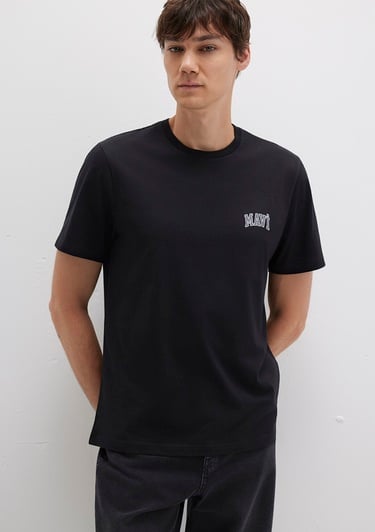  Mavi Mavi Logo Baskılı Siyah Tişört Regular Fit / Normal Kesim 0611714-900