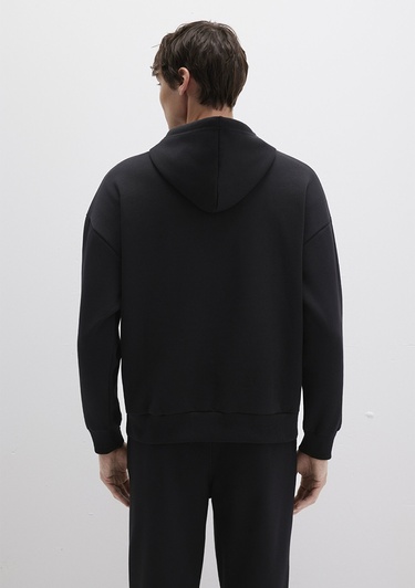  Mavi Mavi Logo Baskılı Kapüşonlu Siyah Sweatshirt 067149-902