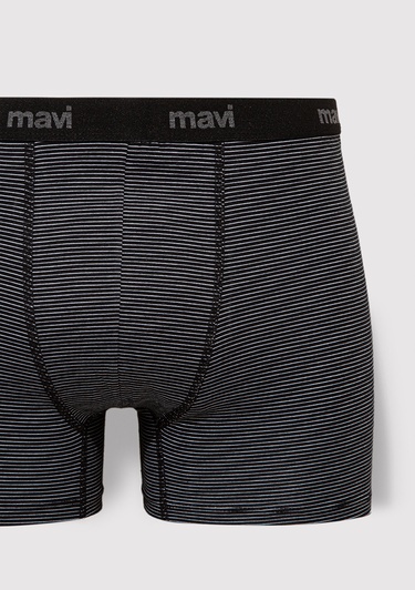  Mavi Çizgili Siyah Boxer 0910434-32174