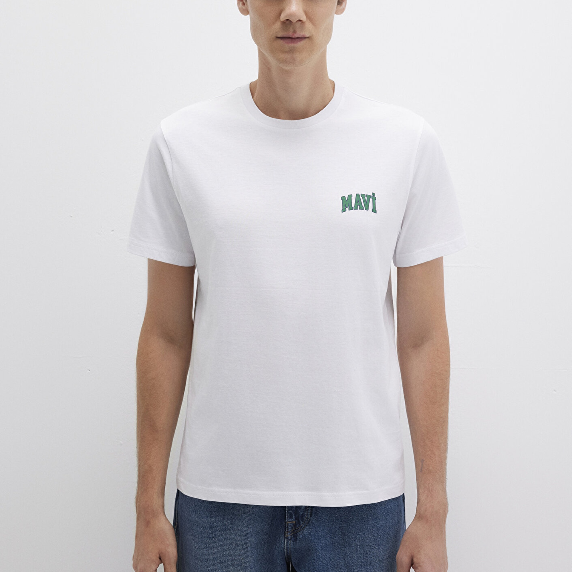 Mavi Mavi Logo Baskılı Beyaz Tişört Regular Fit / Normal Kesim 0611714-620