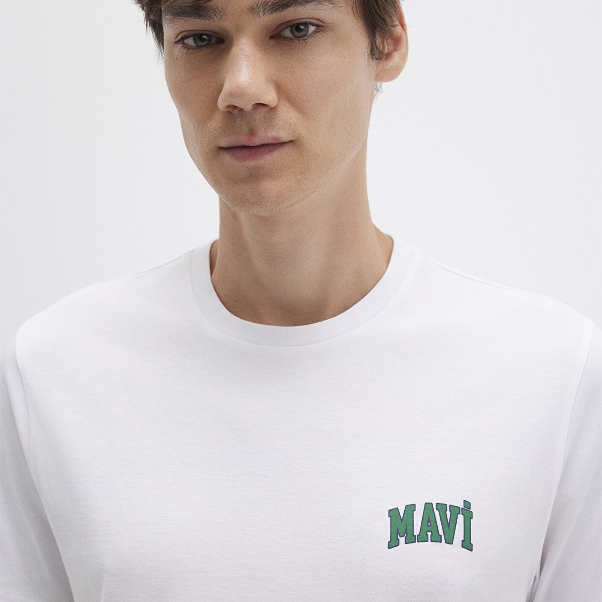 Mavi Mavi Logo Baskılı Beyaz Tişört Regular Fit / Normal Kesim 0611714-620