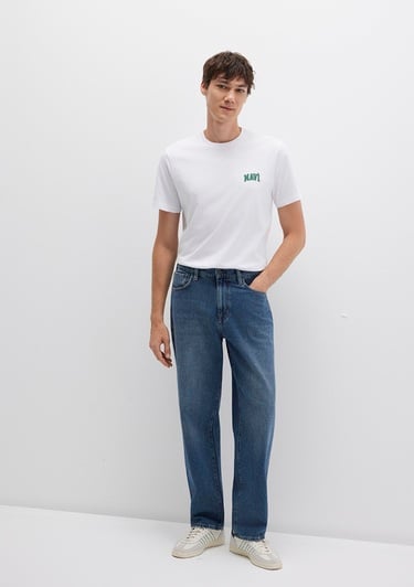  Mavi Mavi Logo Baskılı Beyaz Tişört Regular Fit / Normal Kesim 0611714-620