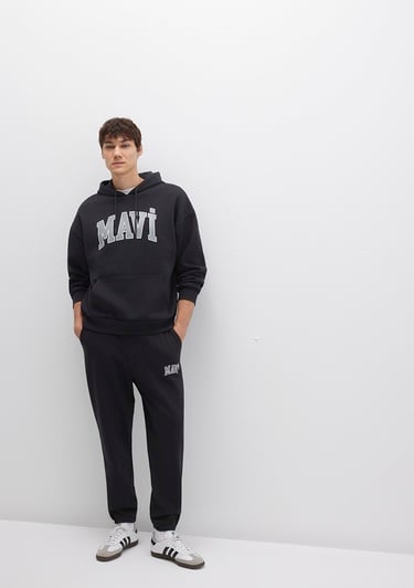  Mavi Mavi Logo Baskılı Siyah Eşofman Altı 0010207-900