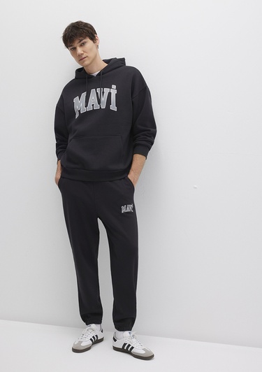  Mavi Mavi Logo Baskılı Siyah Eşofman Altı 0010207-900