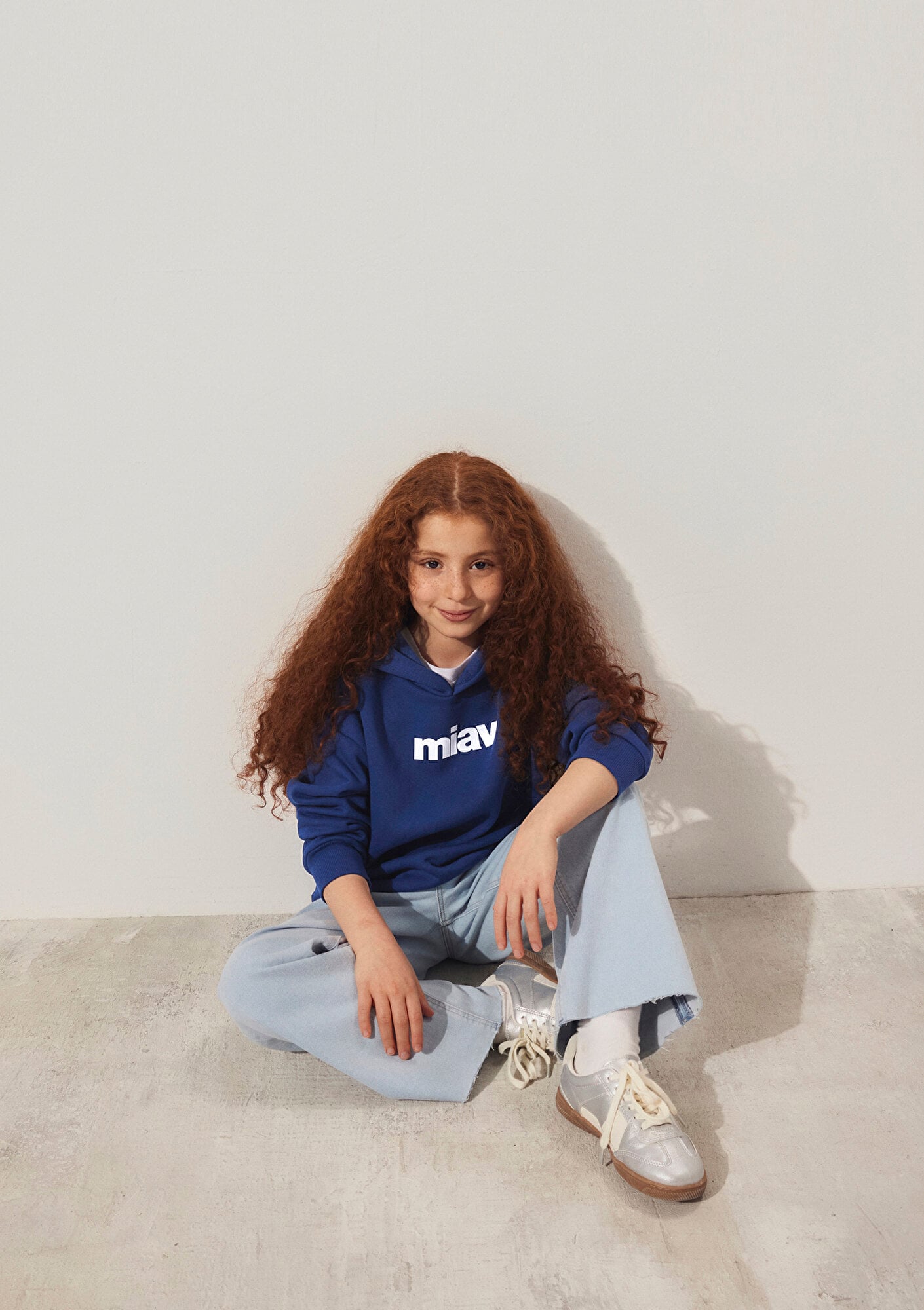  Mavi Miav Baskılı Kapüşonlu Lacivert Çocuk Sweatshirt 6S10028-70722