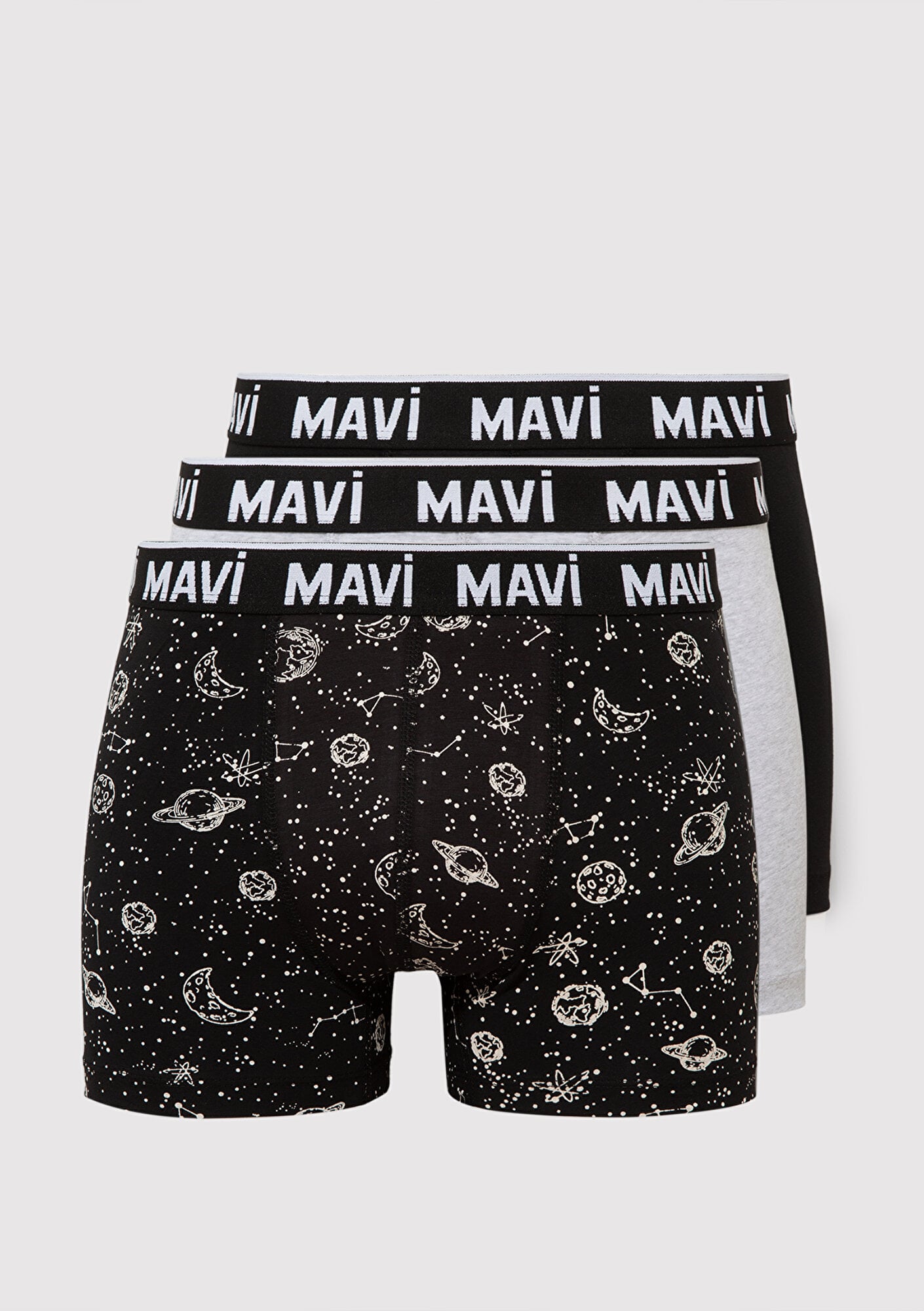  Mavi 3lü Baskılı Boxer 0911219-900
