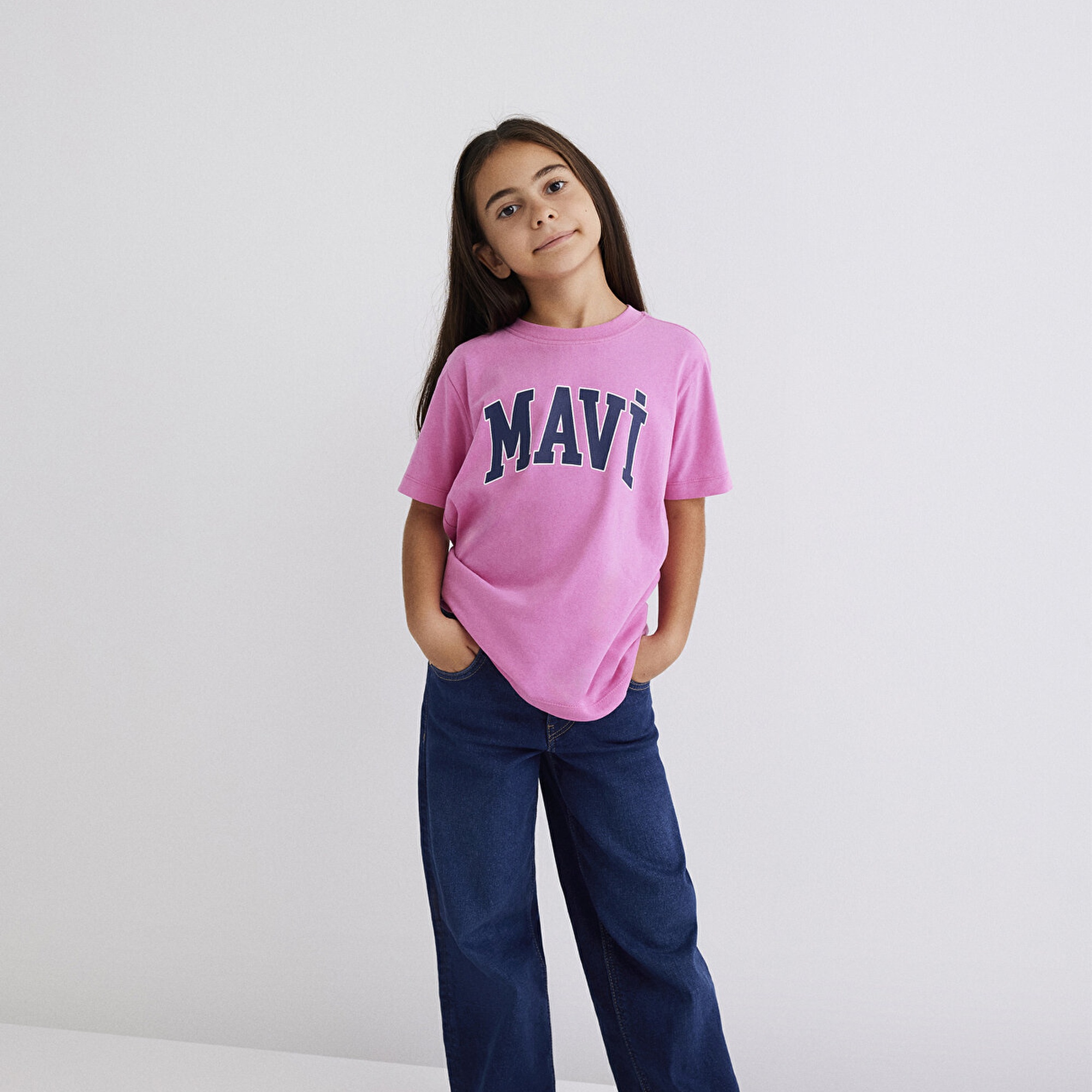 Mavi Mavi Logo Baskılı Pembe Tişört Regular Fit / Normal Kesim 7610109-71033