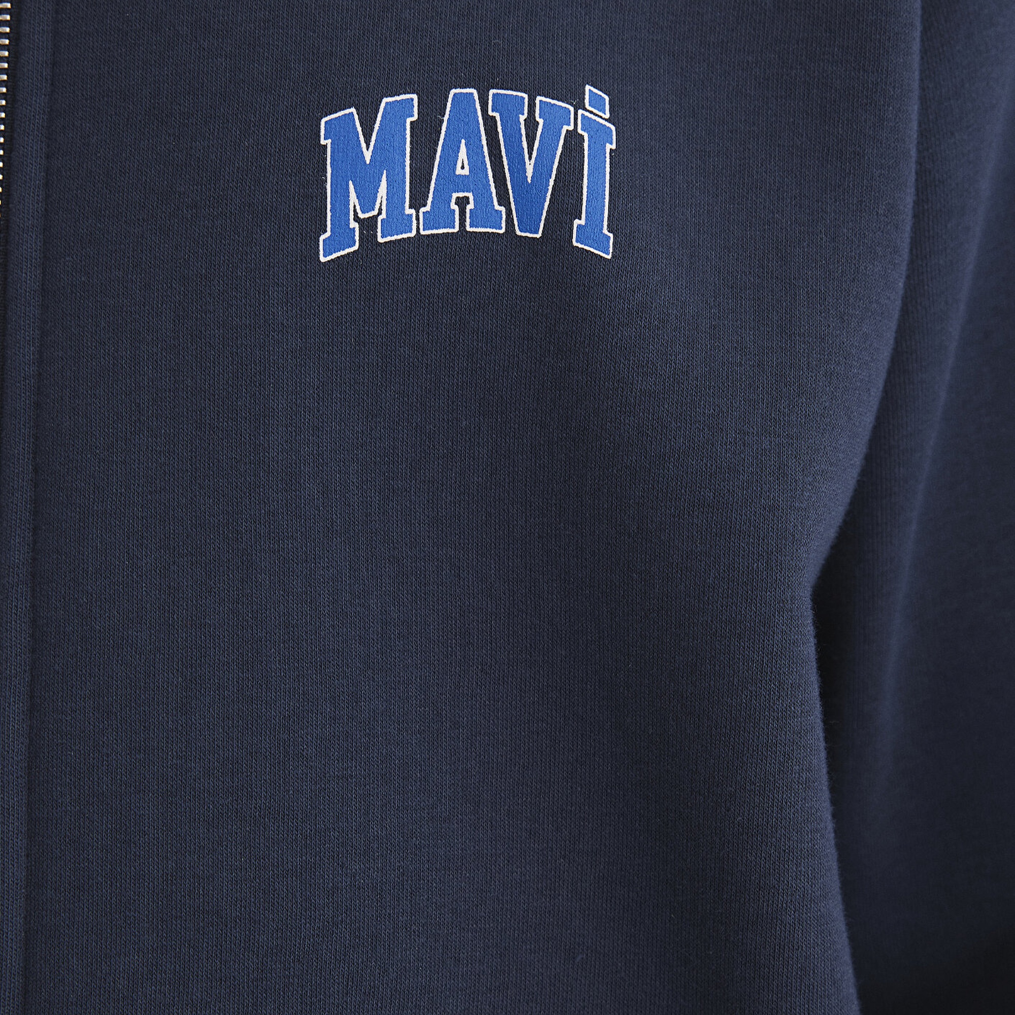 Mavi Mavi Logo Baskılı Fermuarlı Lacivert Sweatshirt 0611715-70490