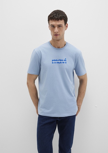  Mavi Mavi Logo Baskılı Mavi Tişört Regular Fit / Normal Kesim 0610943-70731