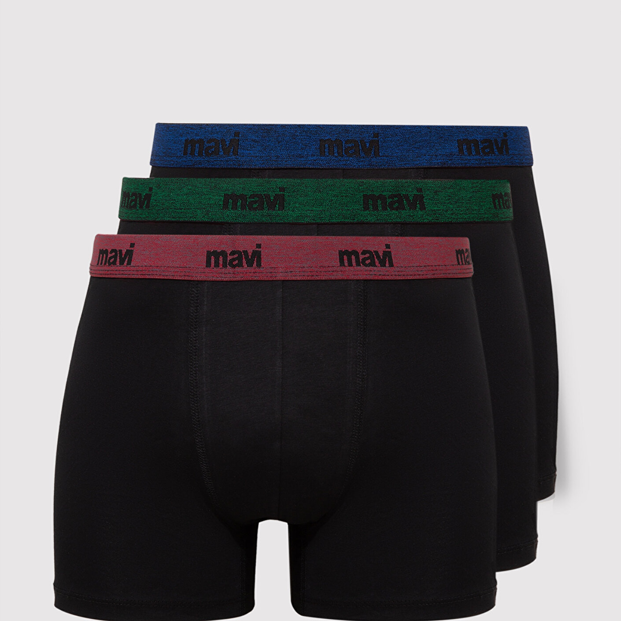 Mavi 3lü Siyah Basic Boxer 0911408-85585