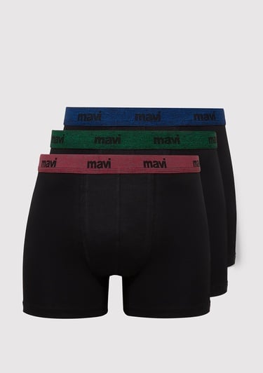  Mavi 3lü Siyah Basic Boxer 0911408-85585
