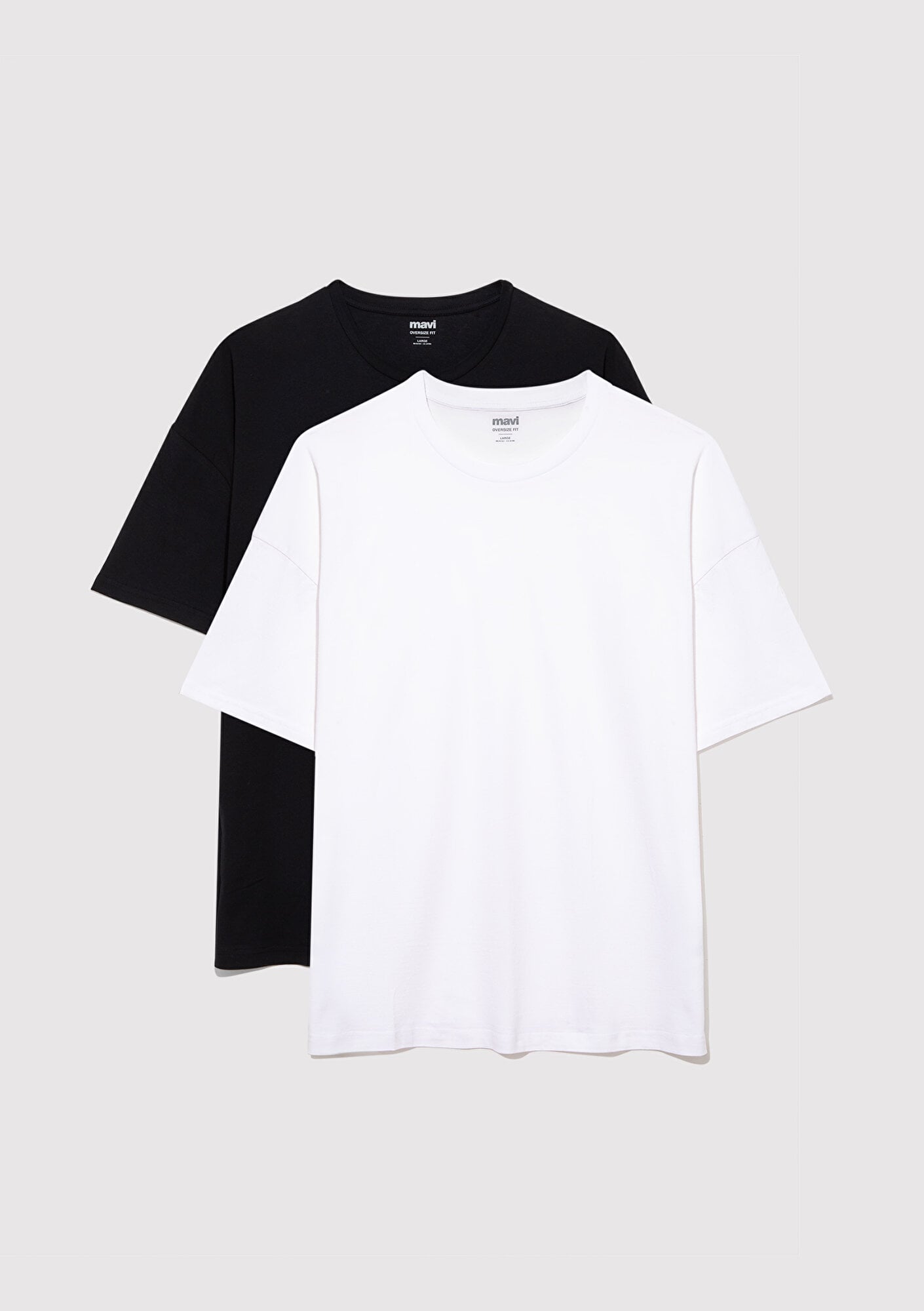  Mavi 2li Oversize Basic Tişört Oversize / Geniş Kesim 0612162-620