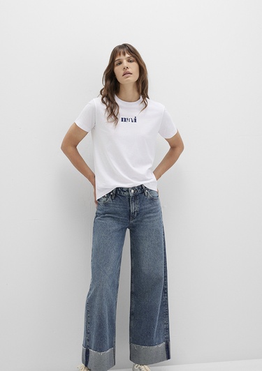  Mavi Mavi Baskılı Beyaz Tişört Regular Fit / Normal Kesim 1612241-620