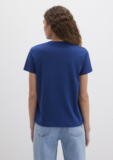  Mavi Mavi Baskılı Lacivert Tişört Regular Fit / Normal Kesim 1612242-70722