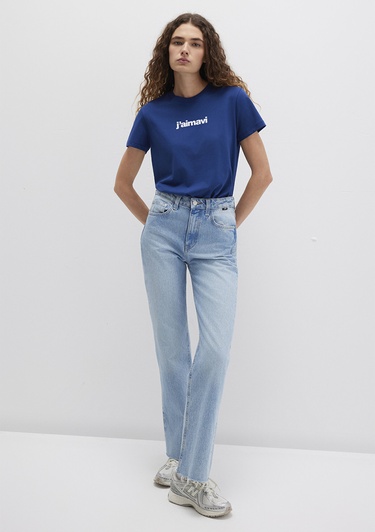  Mavi Mavi Baskılı Lacivert Tişört Regular Fit / Normal Kesim 1612242-70722