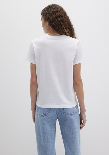  Mavi Mavi Baskılı Beyaz Tişört Regular Fit / Normal Kesim 1612242-620