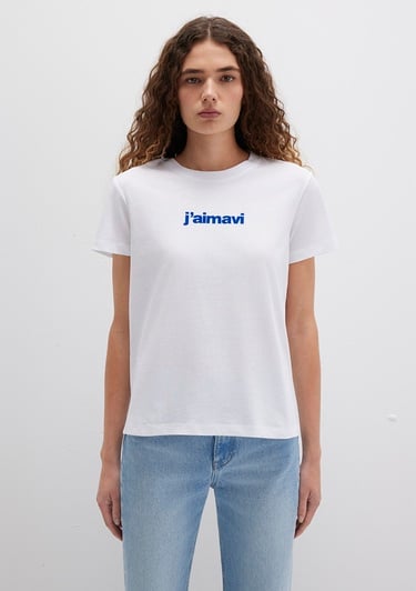  Mavi Mavi Baskılı Beyaz Tişört Regular Fit / Normal Kesim 1612242-620