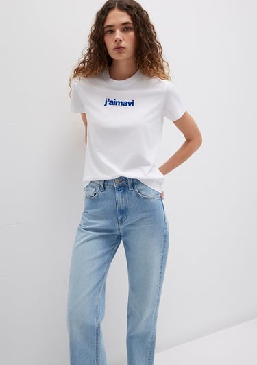  Mavi Mavi Baskılı Beyaz Tişört Regular Fit / Normal Kesim 1612242-620