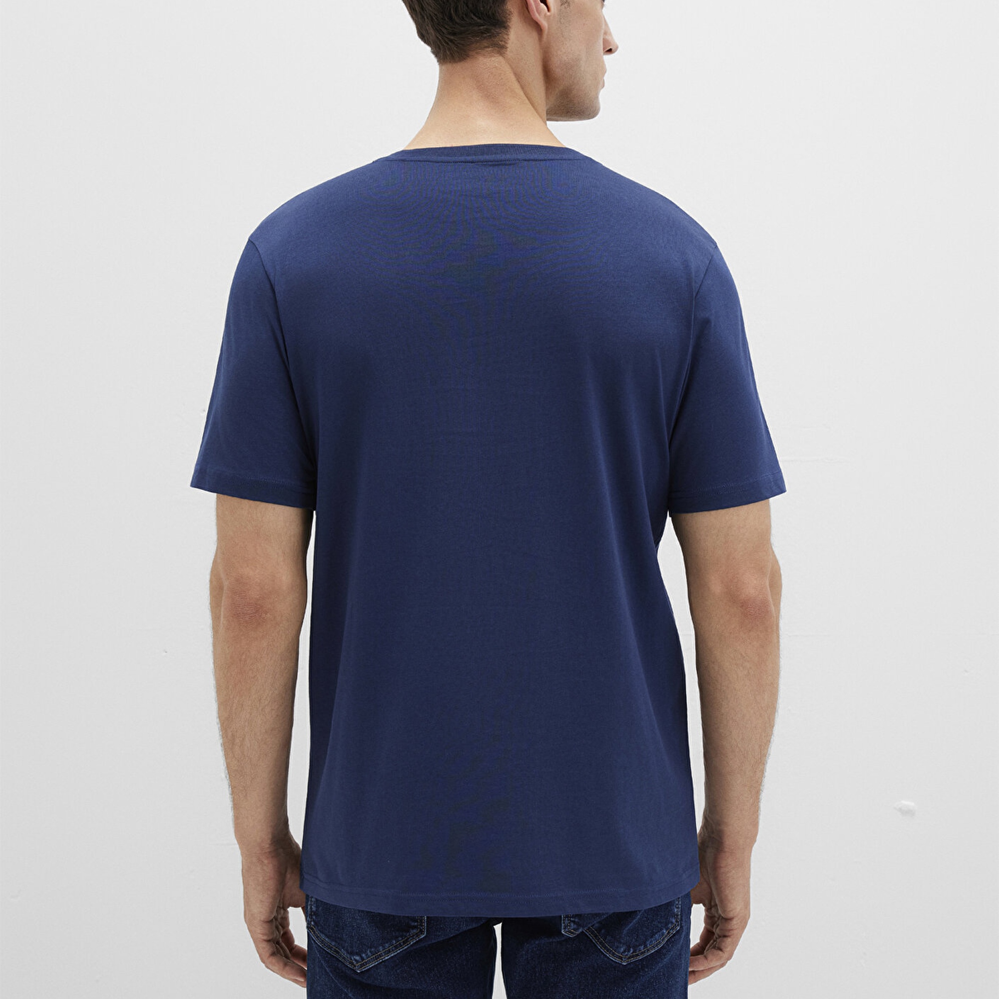 Mavi Mavi Logo Baskılı Lacivert Tişört Regular Fit / Normal Kesim 066842-70758