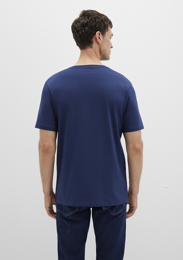  Mavi Mavi Logo Baskılı Lacivert Tişört Regular Fit / Normal Kesim 066842-70758