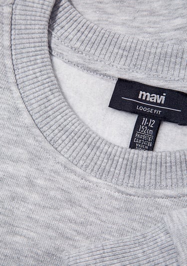  Mavi Mavi Logo Baskılı Gri Sweatshirt 6S10031-85438
