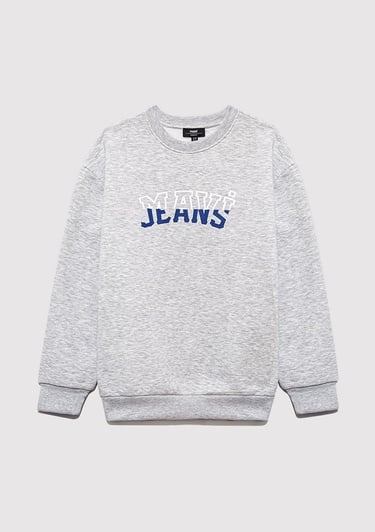  Mavi Mavi Logo Baskılı Gri Sweatshirt 6S10031-85438