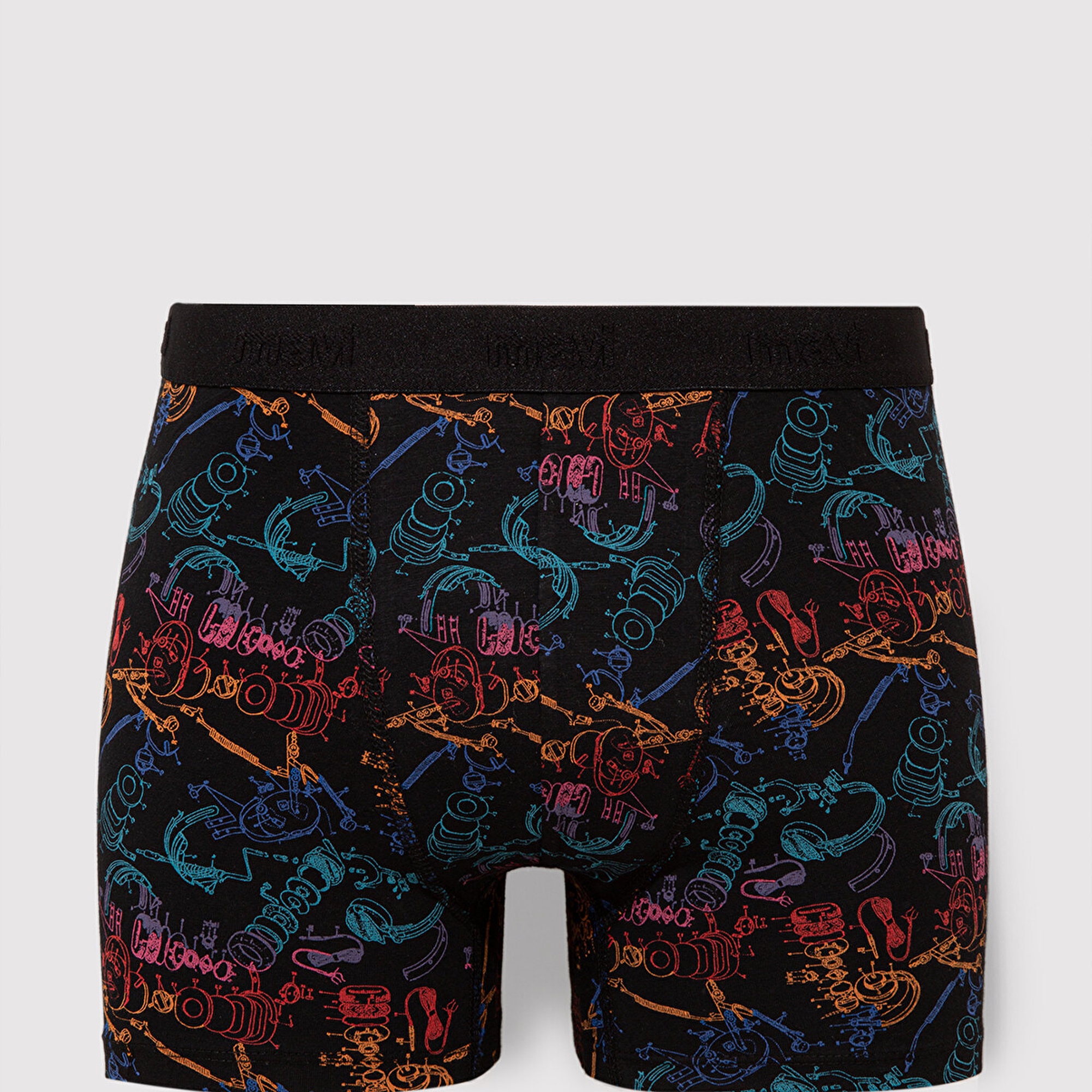 Mavi Baskılı Siyah Boxer 0911374-900