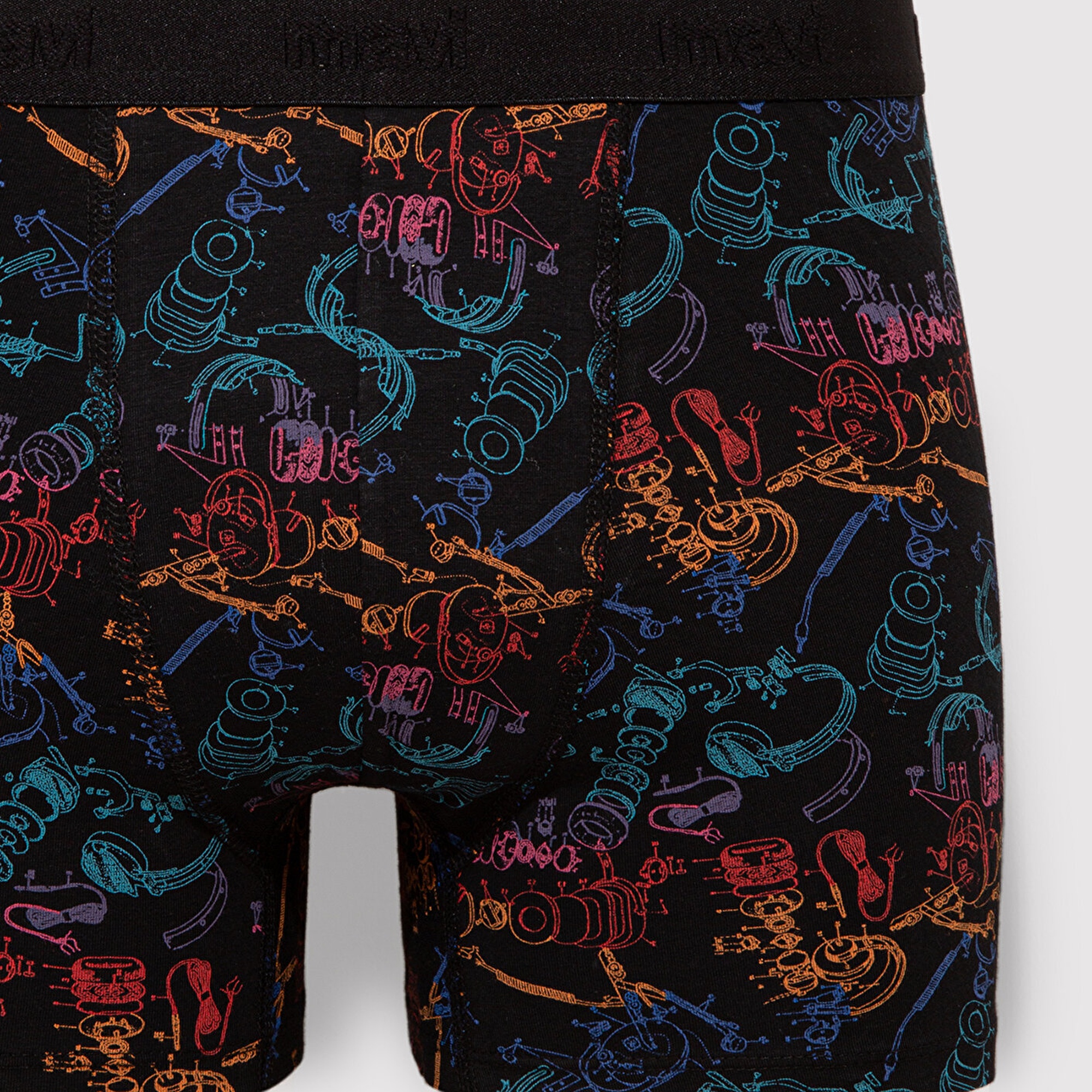 Mavi Baskılı Siyah Boxer 0911374-900