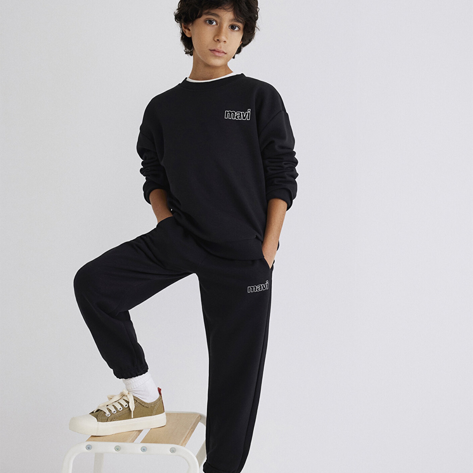 Mavi Mavi Logo Baskılı Siyah Eşofman Altı 6010004-900