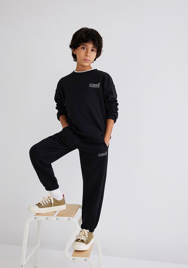  Mavi Mavi Logo Baskılı Siyah Eşofman Altı 6010004-900