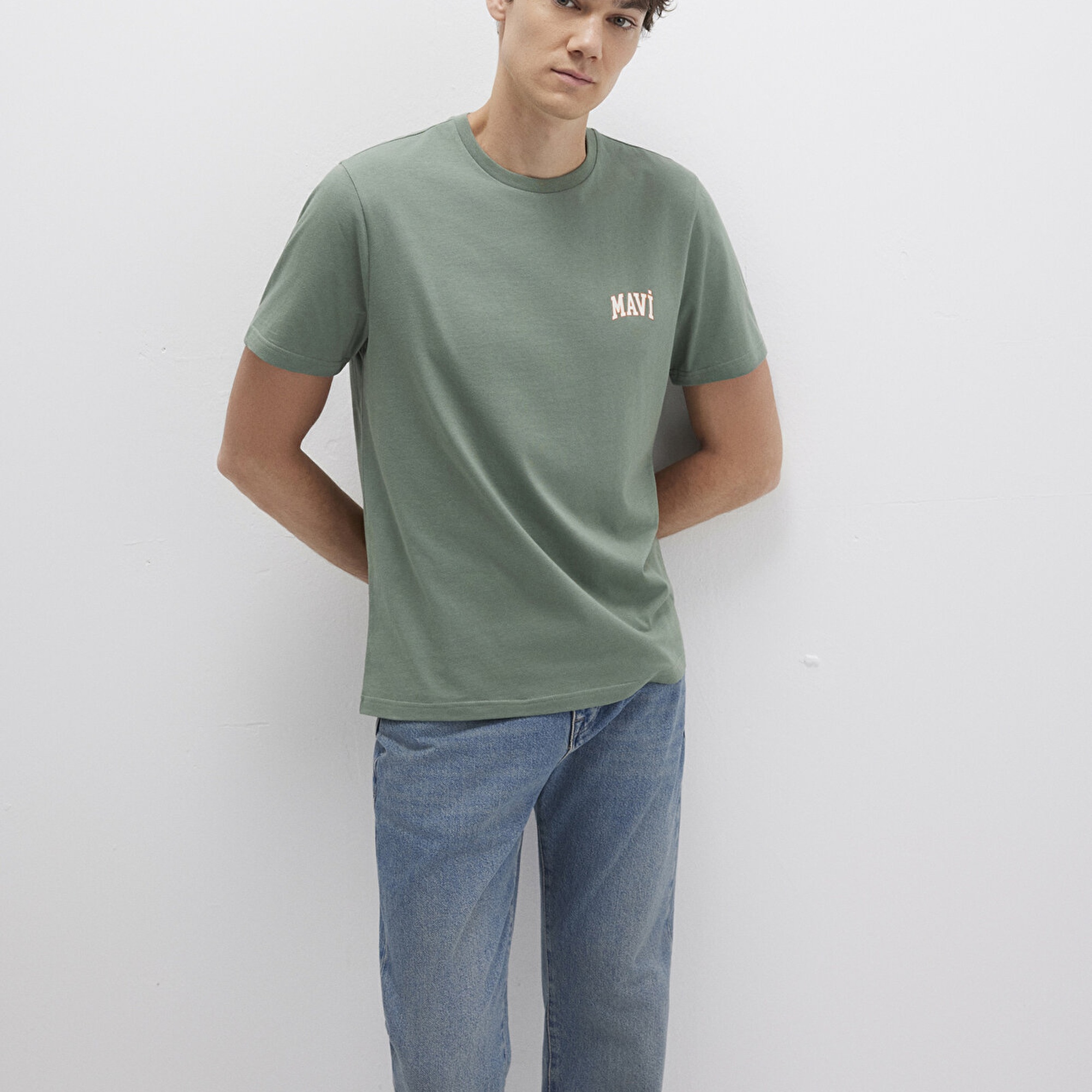 Mavi Mavi Logo Baskılı Yeşil Tişört Regular Fit / Normal Kesim 0611714-71483