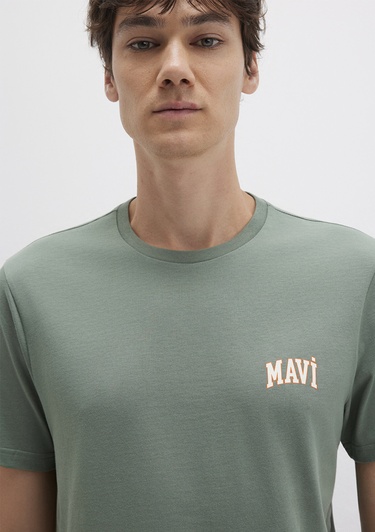  Mavi Mavi Logo Baskılı Yeşil Tişört Regular Fit / Normal Kesim 0611714-71483